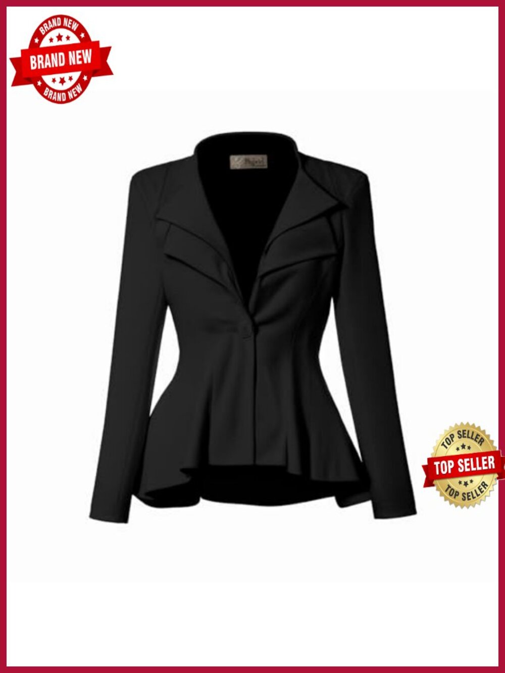 Women's Casual Work Office Double Lapel Peplum Blazer